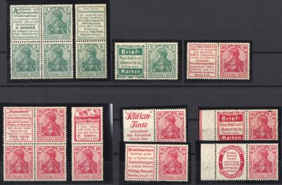 **/*/gestempelt/Poststück - Partie Zusammendrucke D.Reich, - Briefmarken