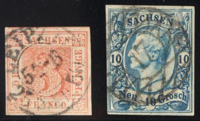 .gestempelt - Sammlung SACHSEN Ausg. 1850/1863 - meist vollrandig, - Stamps