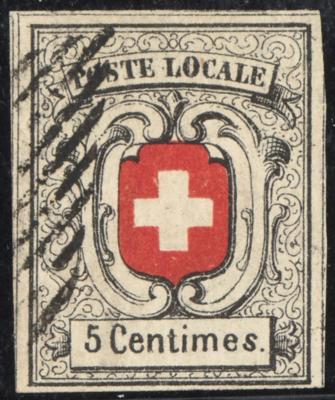 .gestempelt - Schweiz Nr. 3 (POSTE LOCALE) (sogn. Neuenburg) voll- bis breitrandiges Luxusstück, - Francobolli
