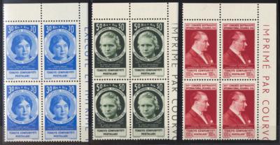 ** - Türkei Nr. 985/99(Internationaler Frauenkongress Istanbul 1935) in rechten oberen Eckrandviererblöcken, - Stamps