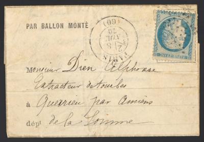 Poststückb - Frankreich - 1870: Ballon Monte, - Známky