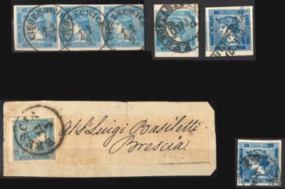 .gestempelt/Briefstück/(*) - Kl. Partie Österr. Nr. 6, - Briefmarken