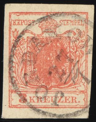 .gestempelt - Österr. Ausg. 1850 - Nr. 3M tomatenrot, - Stamps