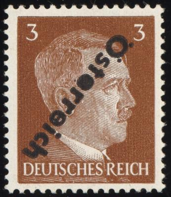 ** - Österr. 1945 - Nr. (8) Kcx(Kopfstehender Aufdruck mit geriffeltem Gummi), - Briefmarken