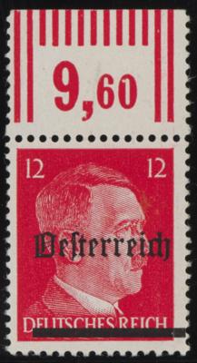 ** - österr. 1945 - Scheibbser Aushilfsausgabe - 12 Pfg. als URDRUCK vom Bogenoberrand, - Známky