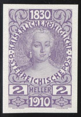 ** - Österr. Nr. 162U (2 Heller 1910 Maria Theresia UNGEZÄHNT), - Stamps