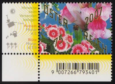 ** - Österr. Nr. (19) i (nicht verausgabte Marke von der linken unteren Kleinbogenecke "Blumen von der Post" aus 2007), - Známky