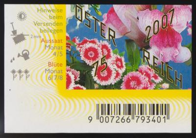 ** - Österr. Nr. (19) i (NICHT VERAUSGABTER WERT "Blumen von der Post" UNGEZÄHNT OHNE BLUMENSAMEN), - Stamps