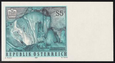 ** - Österr. Nr. 1918U (Dachstein - Rieseneishöhlen UNGEZÄHNT) vom rechten Bogenrand, - Stamps