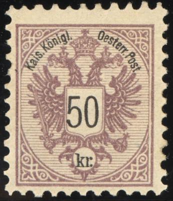 ** - Österr. Nr. 49b (50 Kreuzer 1883 in BRAUNLILA), - Stamps