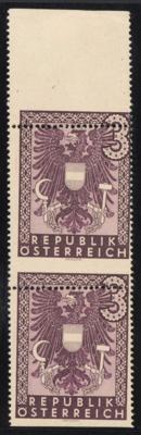 ** - Österr. Nr. 735 (3 RM Wappen) im senkr. Oberrandpaar, - Briefmarken