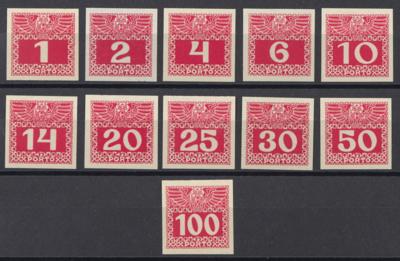 ** - Österr. - Porto Nr. 34zU/44zU (Porto 1910/13 auf gewöhnlichem Papier UNGEZÄHNT), - Briefmarken