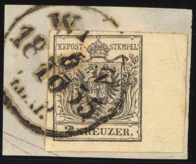 Briefstück - Österr. Ausg. 1850 - Nr. 2MIIIa MAUSGRAU, - Známky
