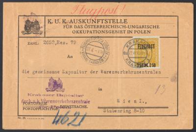 Poststück - Österr. Flieger - Kurierlinie - Briefmarken