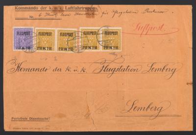 Poststück - Österr. Flieger - Kurierlinie Wien - Lemberg, - Stamps