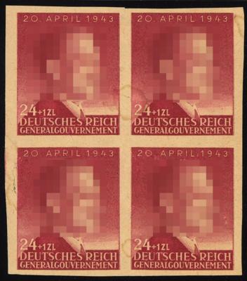 (*) - D. Bes. WK II - Gen. Gouv. Nr. 102P4 UNGEZÄHNT auf Andruckpapier, - Briefmarken