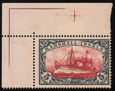 ** - D. Kolonien - Marshall - Inseln Nr.25 von der linken oberen Bogenecke, - Známky a pohlednice