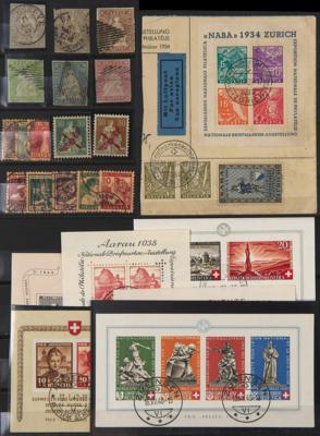 .gestempelt/*/Briefstück . Sammlung Schweiz ca. 1850/1943 u.a. Nr. 5 mit Fotoattest Sorani, - Stamps and postcards