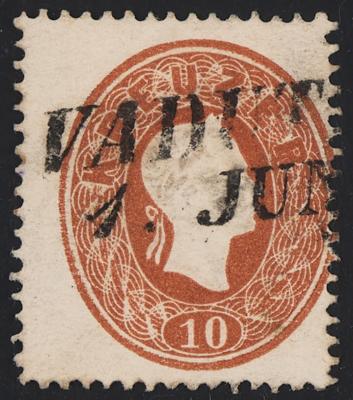 .gestempelt - Liechtenstein - Vorläufer auf Österr. 1864 Nr. 34 a (15 Kreuzer dunkelbraun) mit klarem, - Briefmarken