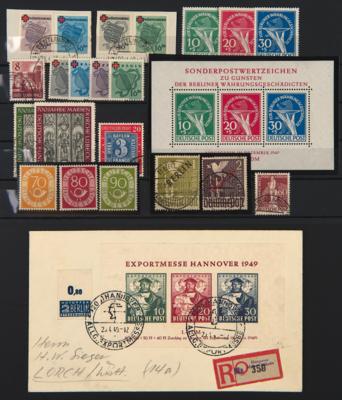 **/*/gestempelt/Poststück - Sammlung Nachkriegsdeutschland mit BRD , - Briefmarken