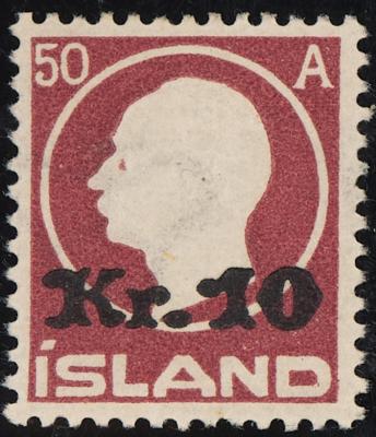 ** - Island Nr. 120 (10 Kr auf 50 A lilarot), - Francobolli e cartoline