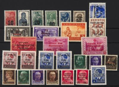 **/* - Sammlung D. Bes. WK II u.a. mit Montenegro. Zante, - Briefmarken