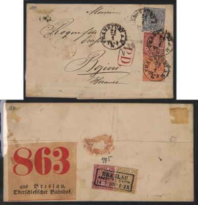 Poststück/Briefstück - Kl. Partie Poststücke Norddeutschetr Postbezirk, - Briefmarken