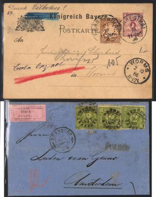 Poststück/Briefstück - Partie Poststücke Bayern mit Auslandspost, - Stamps and postcards