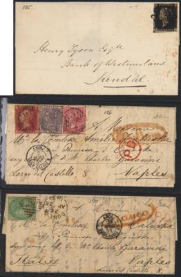 Poststück/Briefstück - Partie Poststücke Großbrit. ab Nr. 1, - Briefmarken