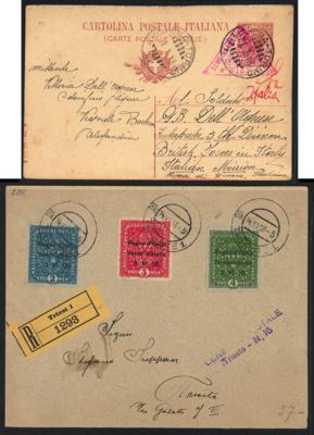 Poststück - Italien - Kl. Partie Ital. Besetzungsausg. 1918/23 u.a. mit Julisch Venetien, - Francobolli e cartoline