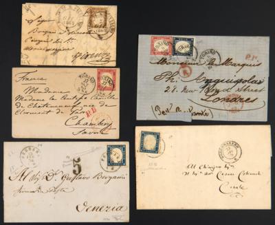 Poststück - Sardinien - 1858/64 - 17 div. Briefe, - Stamps and postcards