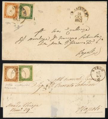 Poststück - Sardinien 1863 - 6 Briefe - Briefmarken