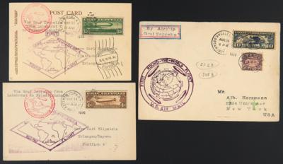 Poststück - USA - 1924/31 - 4 Zeppelinbrfe. bzw. Karten m. Flug  Nr. 326, - Stamps and postcards