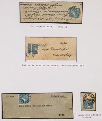 .gestempelt/Briefstück/Poststück - Partie Österr. Nr. 6 mit interess. Entwertungen, - Briefmarken