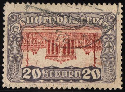 .gestempelt - Österr. Nr. 291D (20K Parlament 1920 mit KOPFSTEHENDEM   MITTELSTÜCK), - Briefmarken