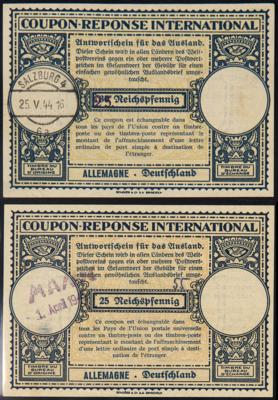 .gestempelt - "Ostmark" - Partie Internationale Antwortscheine meist 1944, - Známky a pohlednice