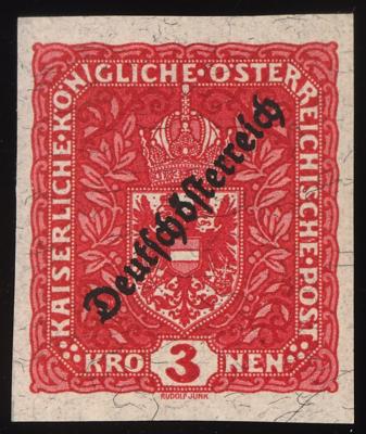 ** - Österr. Nr. 244 U (3 Kronen Freimarke 1919 UNGEZÄHNT), - Stamps and postcards