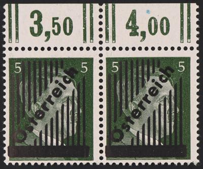 ** - Österr. Nr. 668 I Oberrandpaar mit Plattenfehler"Punkt im h", - Briefmarken