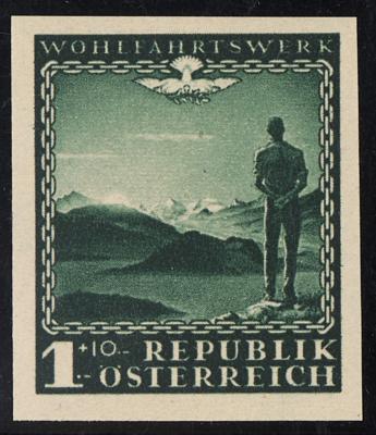 ** - Österr. Nr. 737U (Heimkehrermarke 1945 UNGEZÄHNT), - Briefmarken