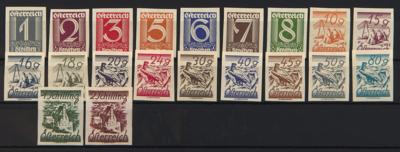 **- Österr. Ziffern 1925/27 ohne den Wert zu 4 Grioschen UNGEZÄHNT, - Briefmarken