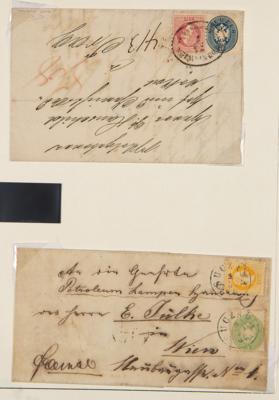 Briefstück/Poststück - Österr. - Partie   MISCHFRANKATUREN Ausg. 1867 mit 1863/64, - Známky a pohlednice