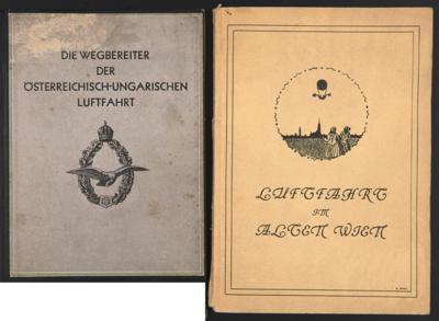 Interess. Partie Literatur zum Thema frühe Luftfahrt auch mit Bezug Österreich, - Známky a pohlednice