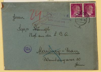 Poststück - Interess. "retour" Post der letzten Kriegstage 1945 und danach, - Známky a pohlednice