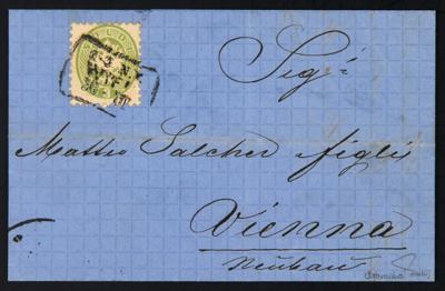 Poststück - Lomabrdei/Venetien Nr. 20 (3 Soldi) auf WIENER ORTS - FALTBRIEF aus 1865 (Forwarder aus VERONA), - Briefmarken