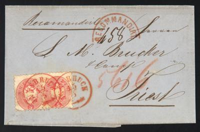 Poststück - Österr. Ausg. 1863/64 - Nr. 32 (2) + rückseitig - Známky a pohlednice