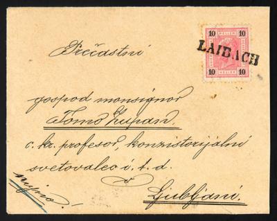 Poststück - Österr. Monarchie - Einzeiler "LAIBACH" auf Ortsbrief aus 1899 mit Nr. 74, - Briefmarken