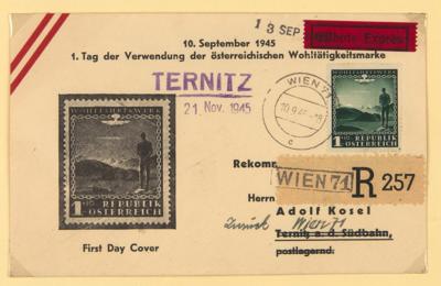 Poststück - Österreich 1945 Heimkehrer-Zuschlagsmarke - Briefmarken