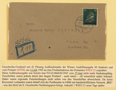 Poststück - Österreich 1945 - III. Wiener - Známky a pohlednice