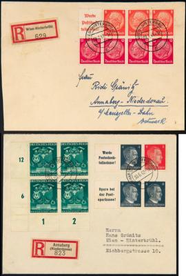 Poststück - Ostmark - Partie Poststücke mit Zusammendruck -Frankaturen, - Briefmarken