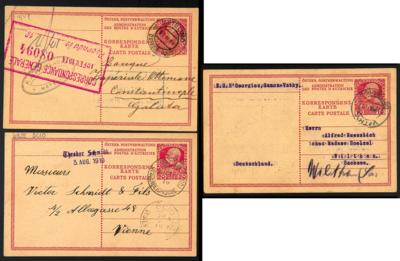 Poststück - Partie Österr. Post in der Levante Kaiserkopfausg. analog 1908 vorwiegend in Centimes, - Známky a pohlednice